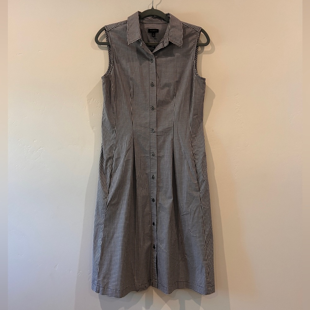 Talbots Plaid Collared Midi Dress